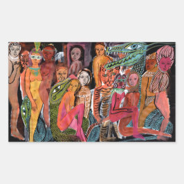 Tantric Carnival Rechteckiger Aufkleber