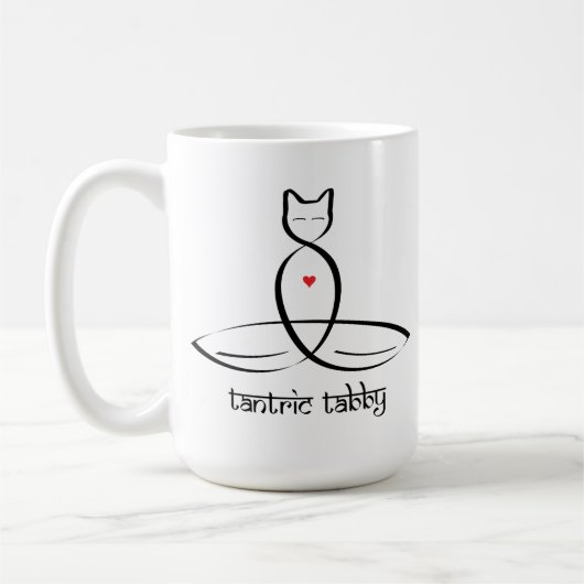 Tantric Tabby - Sanskrit-Stil Text. Kaffeetasse (Links)
