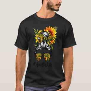 Tanttie Life Messy Hair Bun Sonnenblume Frauen Mut T-Shirt