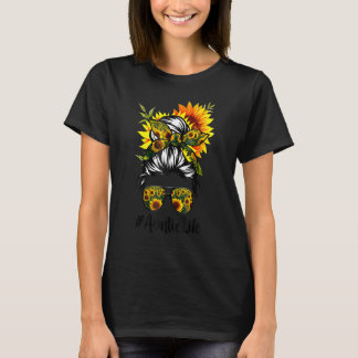 Tanttie Life Messy Hair Bun Sonnenblume Frauen Mut T-Shirt