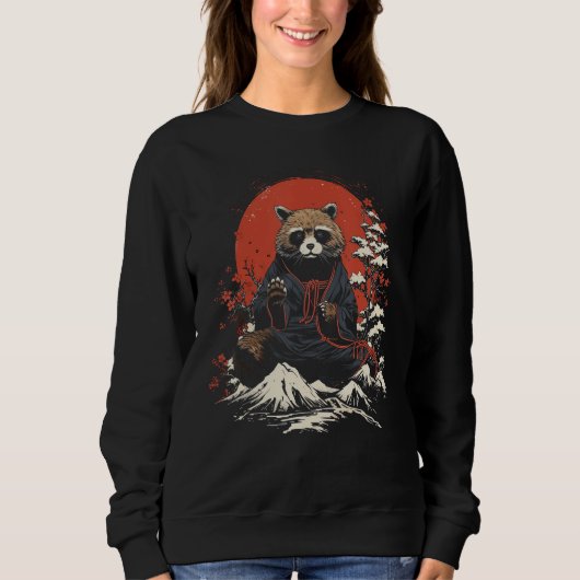 Tanuki Japanisch Art Raccoon Dog Japan Geschenk Sweatshirt (Vorderseite)
