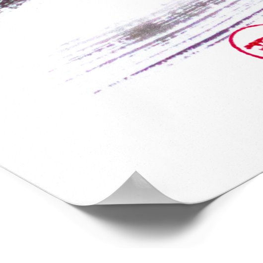 Tanuki sumie painting poster (Ecke)