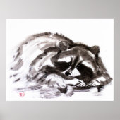 Tanuki sumie painting poster (Vorne)