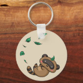Tanuki und Blätter Schlüsselanhänger (Vorderseite)