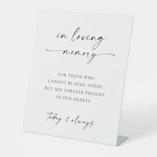 TANYA | In Love Memory Sign für Hochzeiten Sockelschild (Vorderseite)