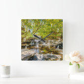 Tanyard Creek Wasserfall im Fall der Mauer Quadratische Wanduhr (Zuhause)