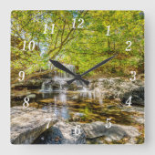 Tanyard Creek Wasserfall im Fall der Mauer Quadratische Wanduhr (Vorderseite)