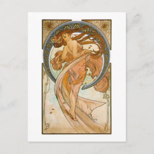 Tanz (1898), Alphonse Mucha Feine Art Nouveau Postkarte