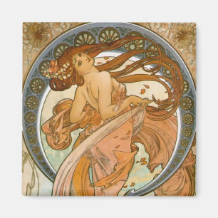 Tanz (1898), Alphonse Mucha Fine Art Nouveau Magnet