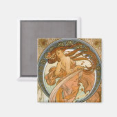 Tanz (1898), Alphonse Mucha Jugendstil Magnet (Vorderseite/Rückseite)