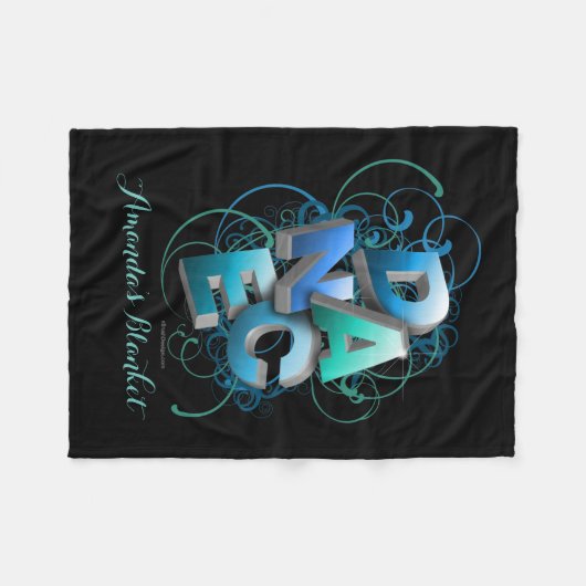 Tanz 3D (Frühling | personalisiert) Fleecedecke (Vorderseite (Horizontal))