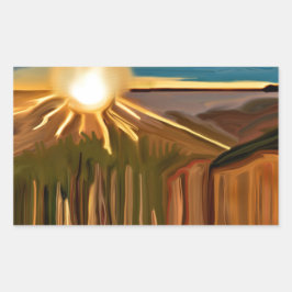 Tanz Abstrakte Kunst des Kacti Rechteckiger Aufkleber