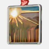 Tanz Abstrakte Kunst des Kacti Silbernes Ornament (Links)