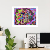 "Tanz" Abstrakte Kunst Poster (Heimbüro)