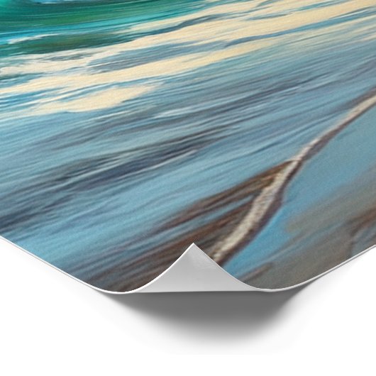 Tanz am Meer und Felsen am Strand Poster (Ecke)