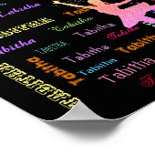 Tanz Ballerina mit Personalisiertem Namen überall Poster (Ecke)