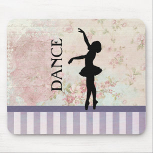 Tanz - Ballerina-Silhouette auf vintage Hintergrun Mousepad