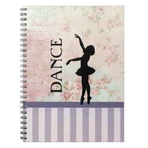 Tanz - Ballerina-Silhouette auf vintage Hintergrun Notizblock
