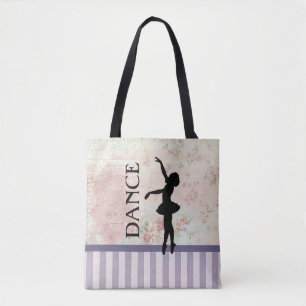 Tanz - Ballerina-Silhouette auf vintage Hintergrun Tasche