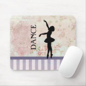 Tanz - Ballerina-Silhouette über Vintagen Hintergr Mousepad (Mit Mouse)