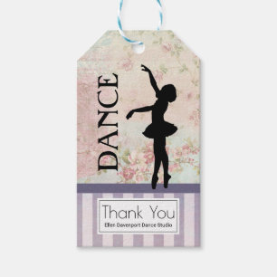 Tanz - Ballerina Silhouette Vintag Danke Geschenkanhänger