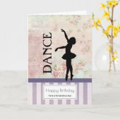 Tanz - Ballerina Silhouette Vintag Geburtstag Karte (Gelbe Blume)