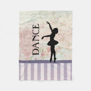 Tanz - Ballerina Silhouette Vintag Hintergrund Fleecedecke
