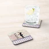 Tanz - Ballerina Silhouette Vintag Hintergrund Untersetzer (Rechte Seite)