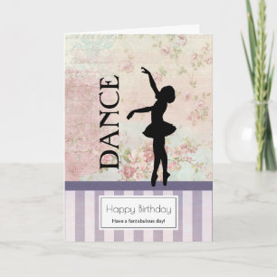 Tanz - Ballerina Silhouette Vintage Geburtstag Karte
