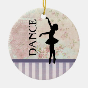 Tanz - Ballerina Silhouette Vintage Hintergrund Keramikornament