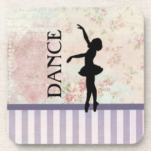 Tanz - Ballerina Silhouette Vintage Hintergrund Untersetzer