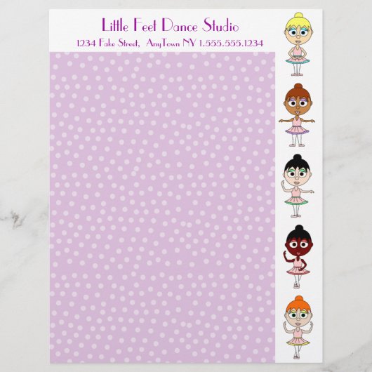 Tanz-/Ballett-Studio-lila Briefkopf (Vorderseite)