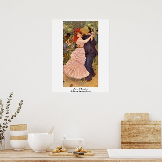 Tanz bei Bougival von Pierre-Auguste Renoir Poster (Küche)