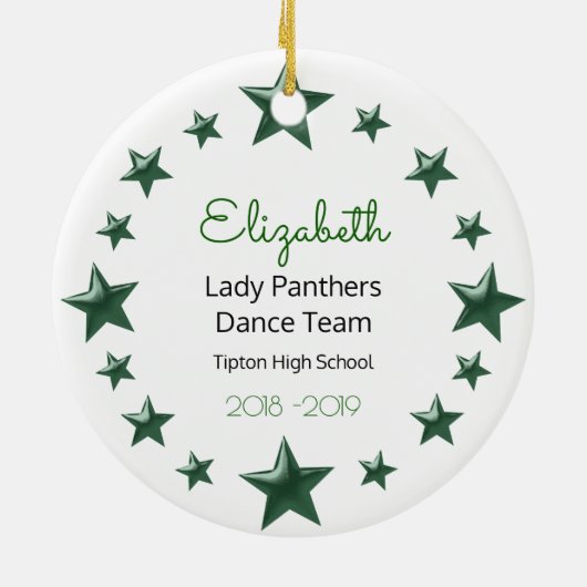 Tanz-Beifall-blondes Grünes und Weiß Keramikornament (Hinten)