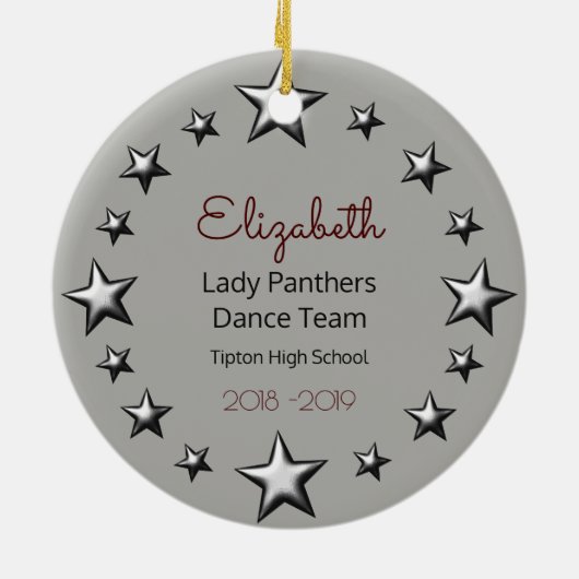 Tanz-Beifall-brünettes kastanienbraunes und Grau Keramikornament (Hinten)