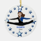 Tanz-Beifall-dunkles brünettes Blaues und schwarz Keramikornament (Vorne)