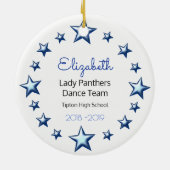 Tanz-Beifall-dunkles brünettes Blaues und schwarz Keramikornament (Hinten)