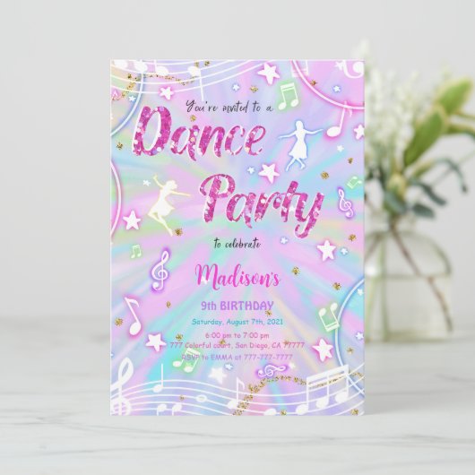 Tanz Birthday Einladung (Stehend Vorderseite)