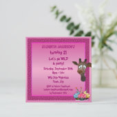 Tanz, bis du Pink Giraffe Party Einladungen gibst (Stehend Vorderseite)