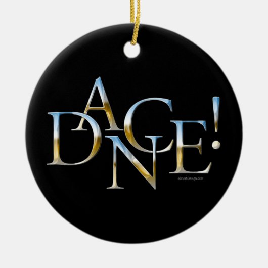 Tanz! (Chrom) Keramik Ornament (Vorne)