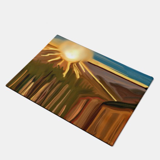 Tanz der Abstrakten Kunst von Cacti Fußmatte (Schrägansicht)