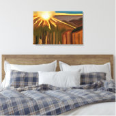 Tanz der Abstrakten Kunst von Cacti Leinwanddruck (Insitu (Schlafzimmer))