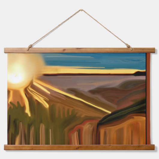 Tanz der Abstrakten Kunst von Cacti Wandteppich Mit Holzrahmen (Vorne)