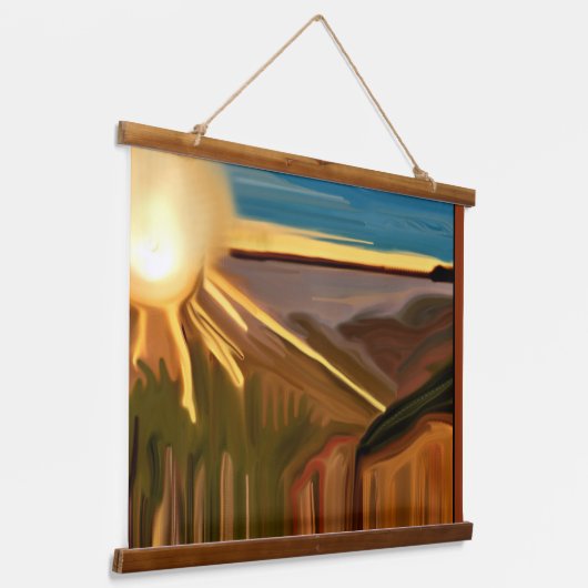 Tanz der Abstrakten Kunst von Cacti Wandteppich Mit Holzrahmen (Gewinkelt)