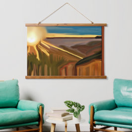 Tanz der Abstrakten Kunst von Cacti Wandteppich Mit Holzrahmen