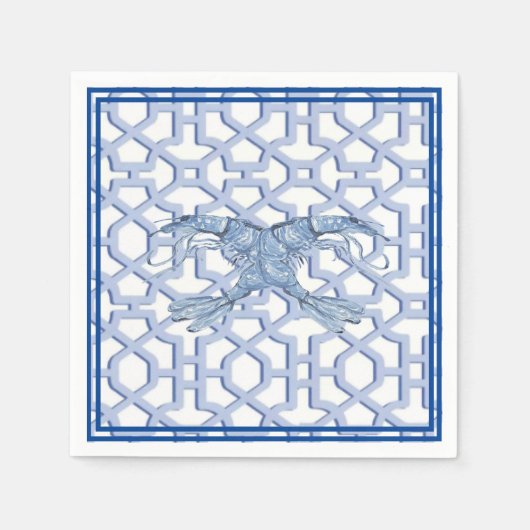 Tanz der Blue Shrimp Paper Plate Serviette (Vorderseite)