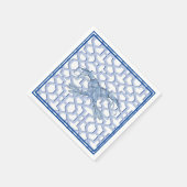 Tanz der Blue Shrimp Paper Plate Serviette (Ecke)