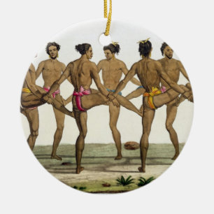 Tanz der Caroline-Inselbewohner, überziehen 22 vo Keramik Ornament