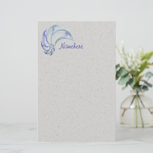 Tanz der Delphin-abstrakten Kunst Briefpapier (Stehend Vorderseite)