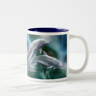 Tanz der Delphin-Kunst-Tasse Zweifarbige Tasse